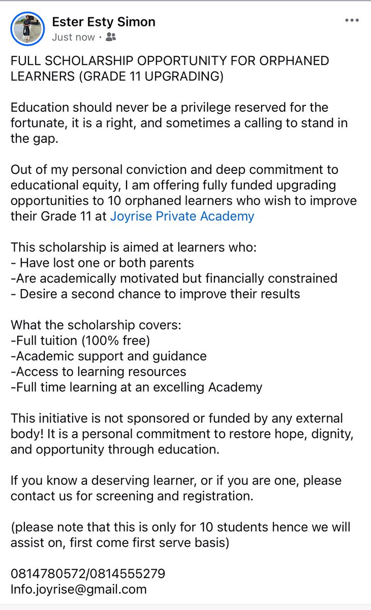 Ester_Simon1's tweet photo. Kindly share, a potential beneficiary could be on your timeline 🙌🏾 https://t.co/2pObnROxtI