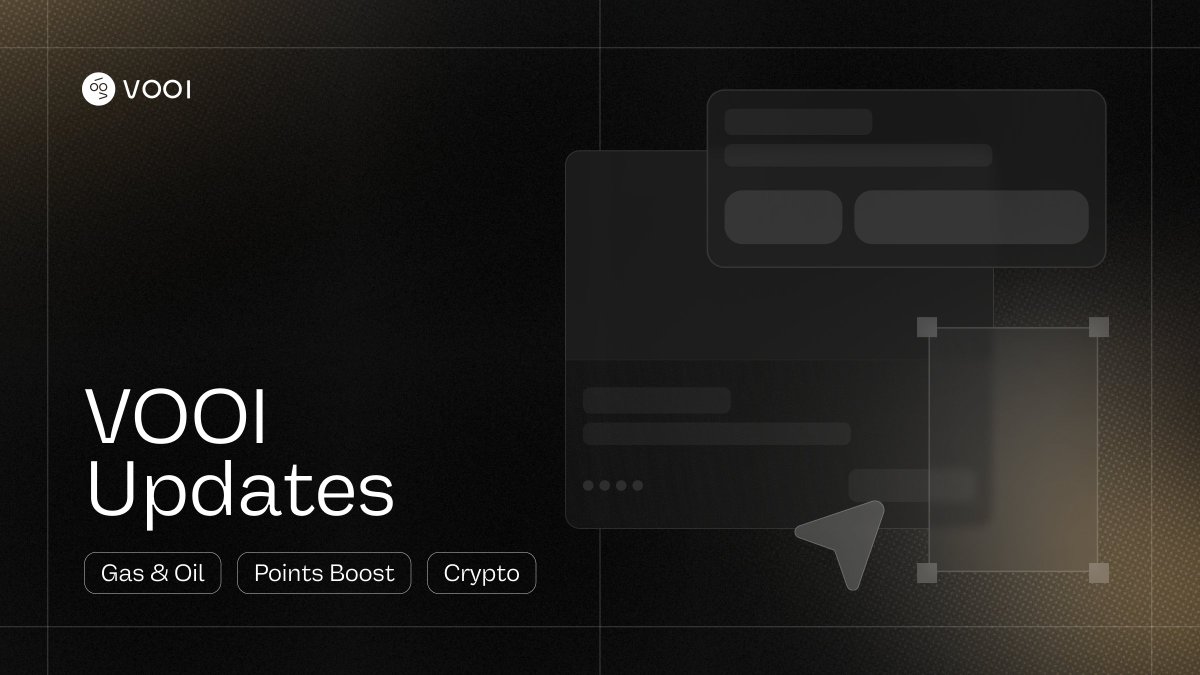 New on VOOI this week:

→ $BRENT &amp; $NATGAS perps live - escalation volatility &amp; gas surging on AI power demand
→ $URNM perps - setup is ready
→ Fresh Crypto Perps of launched tokens - $ARC, $PIPPIN, $BIRB, $JTO
→  HOOD &amp; COIN earnings arrive this week. Trade with a double