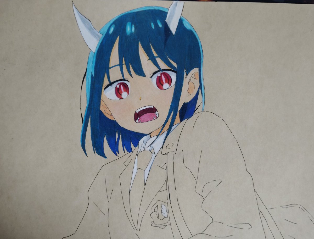 髪上手く塗れた！勝ったな
＃ルリドラゴン　＃ルリドラゴンアニメ化　＃色鉛筆　＃絵描きさんフォロバ