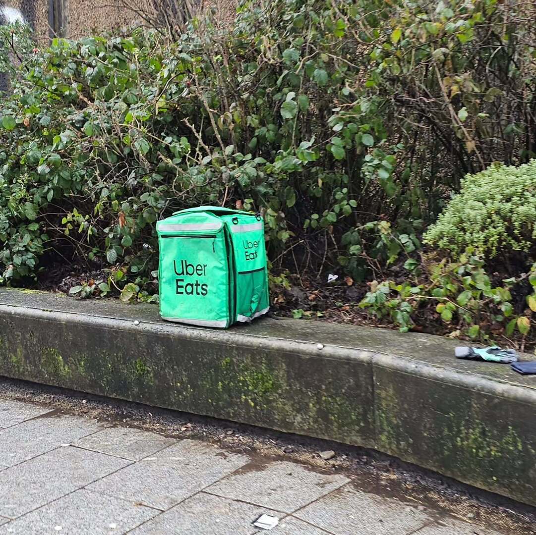 The Abandoned Uber Eats Bag: 

In the vast concrete savannah of the modern city, outside Partick train station, one might stumble upon a creature both familiar and strangely poignant. Here, resting, we find the lone Uber Eats bag.

Once a proud companion… instagr.am/p/DUiDcYEiG0t/