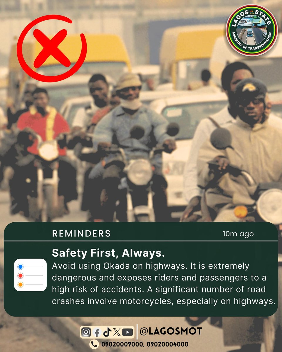 lagosMOT1's tweet photo. #SafetyWithMOT
#RoadSafety
#SafeCommuting https://t.co/zBl0DcDayp