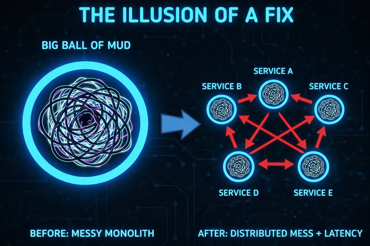 Your monolith isn't the problem
Your lack of boundaries is

Split it into 20 microservices and you don't fix that
You just get 20 distributed mess with more latency