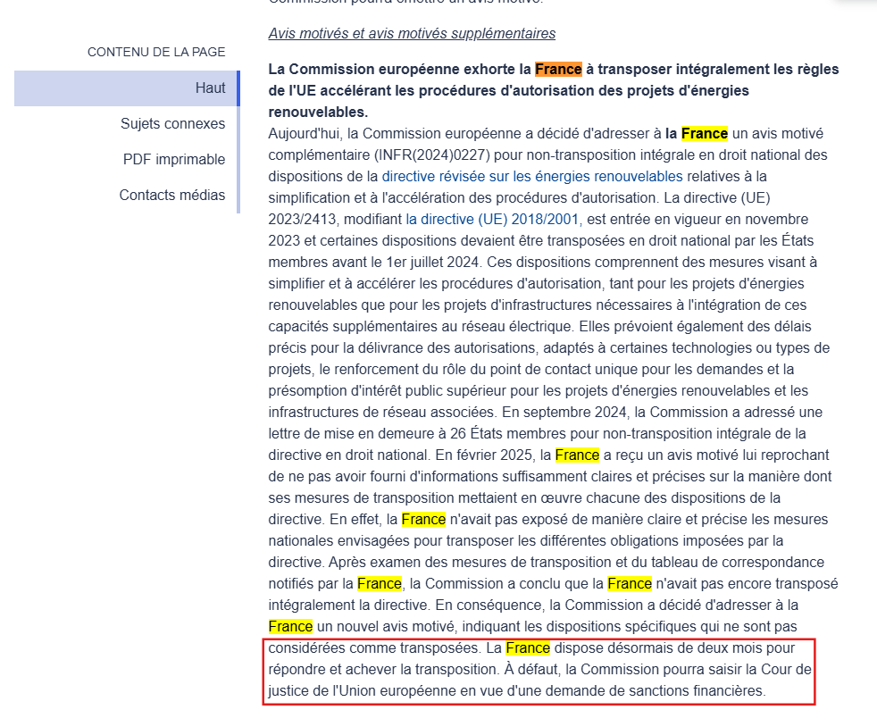 AIRE451's tweet photo. Lecornu a annoncé la publication de la PPE3 avant le 22/02/ 2026.
La raison ?
L' UE menace la 🇫🇷 de sanctions financières si elle ne se conforme pas à la directive EnR avant mars 2026.
La PPE3 sert à éviter les amendes de l'UE
#EnR 
https://t.co/FAKfEOQeiO
https://t.co/Naek8w6lGK https://t.co/RIBuWbbauR