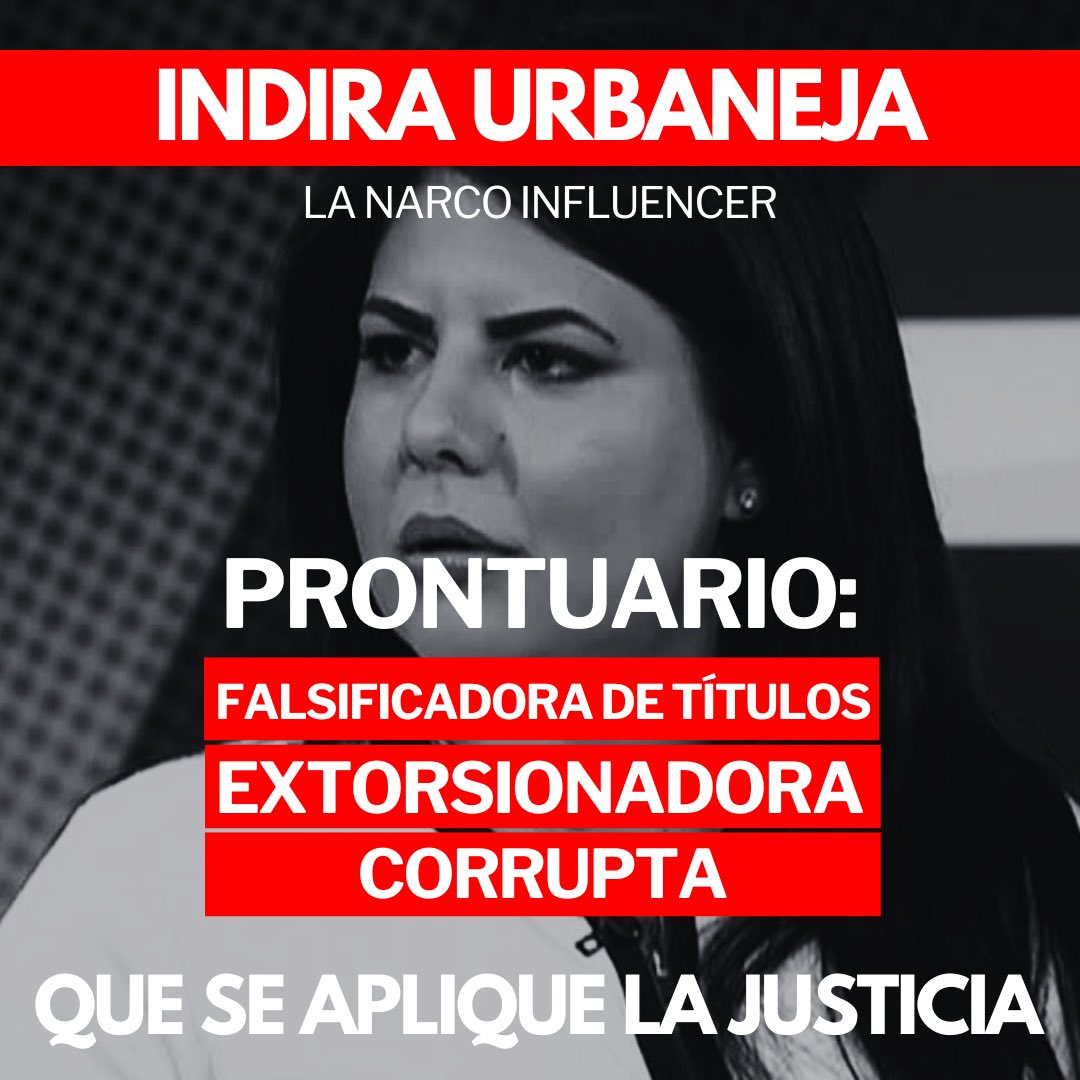 <a href="/INDIURBANEJA/">Indira Urbaneja</a> . CÁRCEL PARA INDIRA URBANEJA, CÓMPLICE DE LA TIRANÍA VENEZOLANA! SE LE ACÚSA DE SER COLABORADÓRA Y CÓMPLICE DE LA EXTORSIÓN DEL YERNO DE EDMUNDO GONZÁLEZ URRUTIA. DEBE SER CAPTURADA!!!!