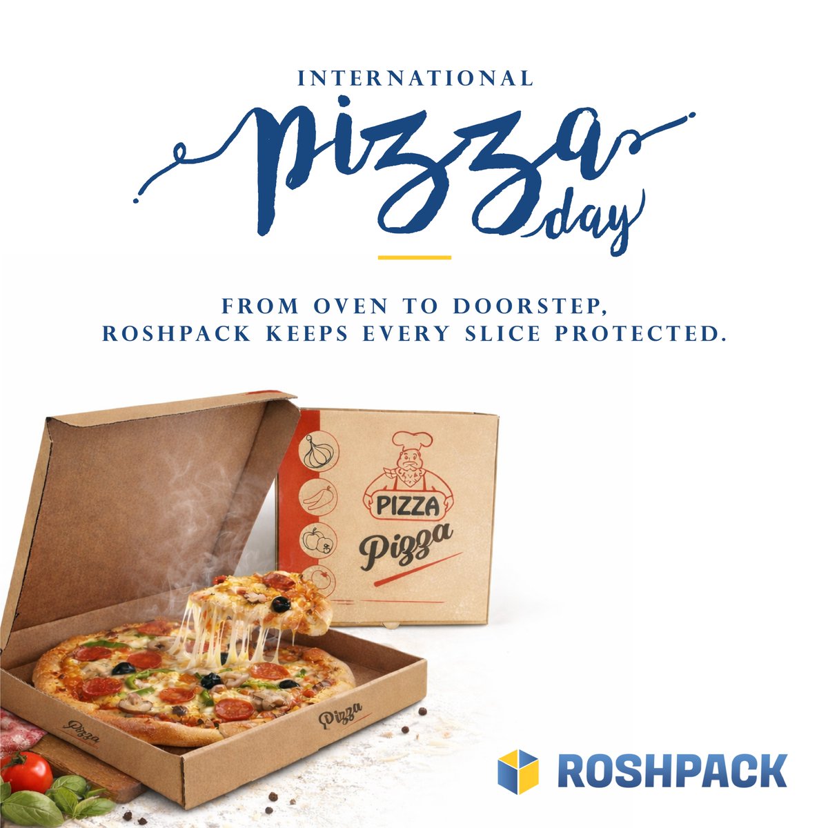 RoshPack's tweet photo. Every Great Pizza deserves Great Packaging!

On this #InternationalPizzaDay, we celebrate not just the flavors you love, but the packaging that keeps your pizza fresh, warm, and intact until it reaches you.

Order now: 0323-6767426
#RoshPack #CorrugatedPackaging #PizzaBoxes https://t.co/9itATFS1O2