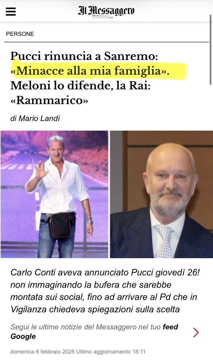 Diamo a #Pucci quello che è di Pucci. Ha fatto ride 😂
#Sanremo2026 
#Sanremo