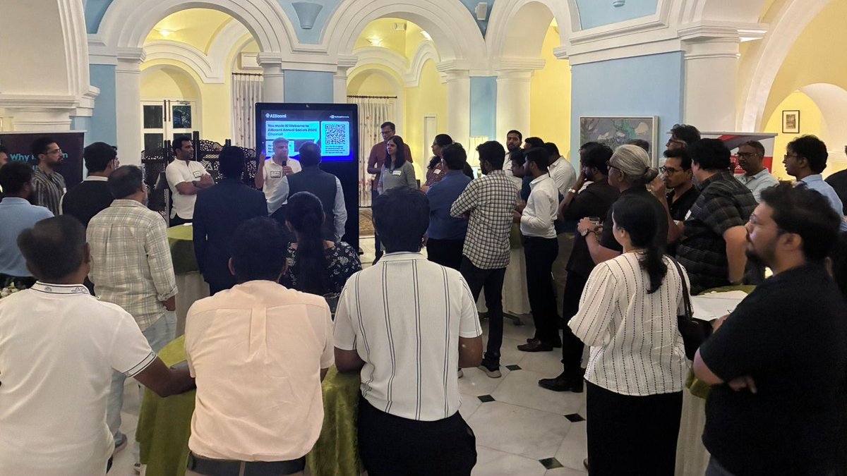 ukinchennai's tweet photo. DHM @ShaliniMed hosted #AIBoomi Socials 2026 an evening with Chennai's dynamic SaaS and AI founders! She highlighted the UK and India's shared ambition to collaborate on AI, emerging tech and digital transformation, and that the UK is a trusted partner for India. https://t.co/669FlXrCrE