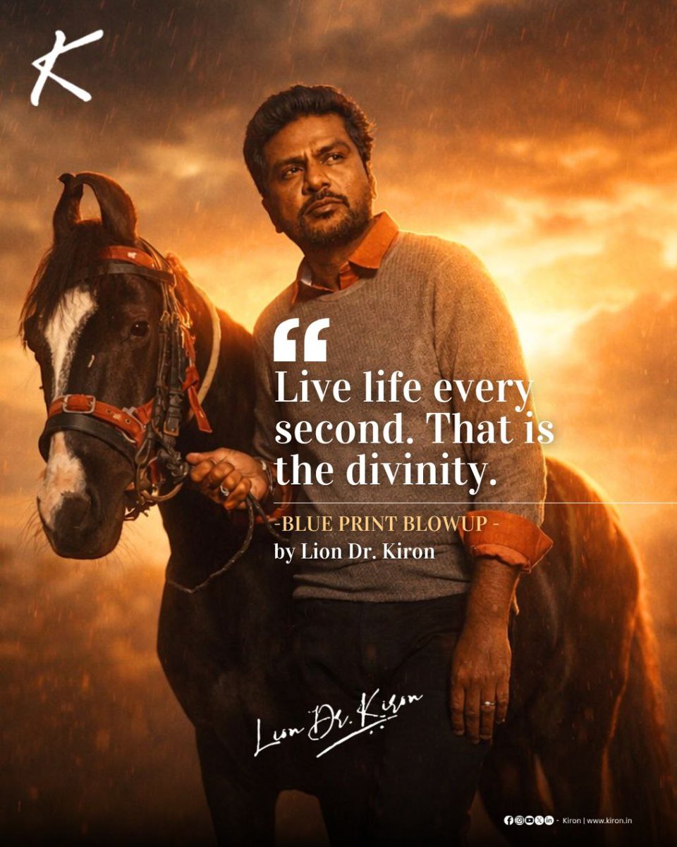 LionKiron's tweet photo. A few years ago, I was living in a phase driven by urgency. 
𝐅𝐚𝐬𝐭𝐞𝐫 𝐝𝐞𝐜𝐢𝐬𝐢𝐨𝐧𝐬. 
𝐅𝐚𝐬𝐭𝐞𝐫 𝐦𝐨𝐯𝐞𝐦𝐞𝐧𝐭. 
𝐅𝐚𝐬𝐭𝐞𝐫 𝐫𝐞𝐬𝐮𝐥𝐭𝐬.
We genuinely believed speed is strength. 
Slowing down feels like falling behind.

One evening, during a journey through a quiet rural stretch, 
I stopped briefly and noticed a man preparing his horse for the next day. What struck me immediately was this
𝐓𝐡𝐞𝐫𝐞 𝐰𝐚𝐬 𝐧𝐨 𝐡𝐮𝐫𝐫𝐲 𝐢𝐧 𝐡𝐢𝐦.
𝐄𝐯𝐞𝐫𝐲 𝐬𝐭𝐞𝐩 𝐰𝐚𝐬 𝐜𝐡𝐞𝐜𝐤𝐞𝐝. 𝐄𝐯𝐞𝐫𝐲 𝐦𝐨𝐯𝐞𝐦𝐞𝐧𝐭 𝐰𝐚𝐬 𝐜𝐚𝐥𝐦 𝐚𝐧𝐝 𝐢𝐧𝐭𝐞𝐧𝐭𝐢𝐨𝐧𝐚𝐥.

Curious, I asked him why he was taking so much time when the journey ahead was long.

He replied quietly,
“𝐈𝐟 𝐈 𝐫𝐮𝐬𝐡 𝐧𝐨𝐰, 𝐦𝐲 𝐦𝐢𝐬𝐭𝐚𝐤𝐞𝐬 𝐰𝐢𝐥𝐥 𝐭𝐫𝐚𝐯𝐞𝐥 𝐰𝐢𝐭𝐡 𝐦𝐞.”

That line stayed with me. It forced me to look inward. I realized something important
𝐌𝐨𝐬𝐭 𝐨𝐟 𝐨𝐮𝐫 𝐦𝐢𝐬𝐭𝐚𝐤𝐞𝐬 𝐜𝐨𝐧𝐭𝐢𝐧𝐮𝐞 𝐧𝐨𝐭 𝐛𝐞𝐜𝐚𝐮𝐬𝐞 𝐰𝐞 𝐦𝐚𝐤𝐞 𝐭𝐡𝐞𝐦, 𝐛𝐮𝐭 𝐛𝐞𝐜𝐚𝐮𝐬𝐞 𝐰𝐞 𝐫𝐞𝐟𝐮𝐬𝐞 𝐭𝐨 𝐚𝐜𝐜𝐞𝐩𝐭 𝐭𝐡𝐞𝐦.
Instead of learning, we defend. Instead of improving, we repeat.

That moment taught me a lesson I now share openly
𝐀𝐜𝐜𝐞𝐩𝐭𝐢𝐧𝐠 𝐲𝐨𝐮𝐫 𝐦𝐢𝐬𝐭𝐚𝐤𝐞𝐬 𝐢𝐬 𝐧𝐨𝐭 𝐰𝐞𝐚𝐤𝐧𝐞𝐬𝐬. 𝐈𝐭 𝐢𝐬 𝐭𝐡𝐞 𝐬𝐭𝐚𝐫𝐭 𝐨𝐟 𝐢𝐦𝐩𝐫𝐨𝐯𝐢𝐬𝐚𝐭𝐢𝐨𝐧.

From that day, I changed how I live and lead. I slowed down where it mattered. I became present in moments instead of rushing through them.
𝐖𝐡𝐞𝐧 𝐲𝐨𝐮 𝐥𝐢𝐯𝐞 𝐞𝐯𝐞𝐫𝐲 𝐬𝐞𝐜𝐨𝐧𝐝 𝐜𝐨𝐧𝐬𝐜𝐢𝐨𝐮𝐬𝐥𝐲, 𝐥𝐢𝐟𝐞 𝐬𝐭𝐨𝐩𝐬 𝐫𝐞𝐬𝐢𝐬𝐭𝐢𝐧𝐠 𝐲𝐨𝐮.

This is the lesson I pass on
𝐃𝐨 𝐧𝐨𝐭 𝐫𝐮𝐬𝐡 𝐲𝐨𝐮𝐫 𝐣𝐨𝐮𝐫𝐧𝐞𝐲. 𝐑𝐞𝐬𝐩𝐞𝐜𝐭 𝐭𝐡𝐞 𝐦𝐨𝐦𝐞𝐧𝐭. 𝐈𝐦𝐩𝐫𝐨𝐯𝐢𝐬𝐞 𝐰𝐡𝐞𝐫𝐞 𝐲𝐨𝐮 𝐞𝐫𝐫.
𝐋𝐢𝐯𝐞 𝐥𝐢𝐟𝐞 𝐞𝐯𝐞𝐫𝐲 𝐬𝐞𝐜𝐨𝐧𝐝. 𝐓𝐡𝐚𝐭 𝐢𝐬 𝐭𝐡𝐞 𝐫𝐞𝐚𝐥 𝐝𝐢𝐯𝐢𝐧𝐢𝐭𝐲.
#Author #BluePrintBlowUp #Writer #liondrkiron