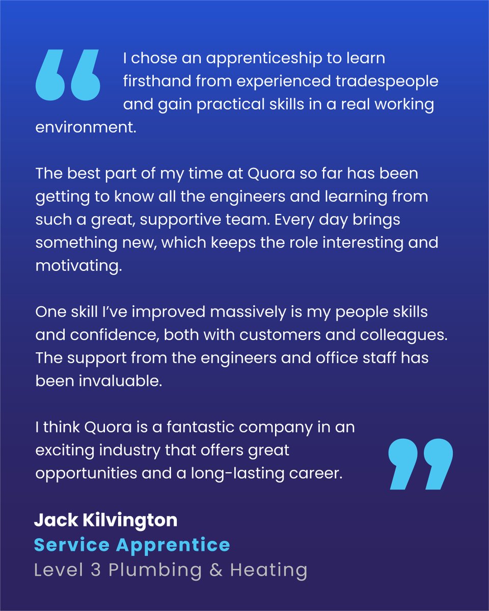 Quora_Group's tweet photo. Next up for day 3 of National Apprenticeship Week is Jack Kilvington, Service Apprentice.

#NationalApprenticeshipWeek #NAW2026 #Apprenticeships #QuoraGroup https://t.co/e4kcu4deYr
