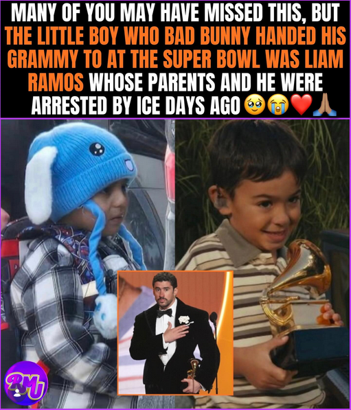BlackQueenLara's tweet photo. #SuperBowlLX #Monday
Disliking #BadBunny's difficult, even you understand his songs or not. The kid who carried the #Grammy was #LiamRamos, the same boy who was used as a bait to be captured with its father by #WhiteSupremacy-#FakeCops #ICE in #Minneapolis, #Minnesota.
 #ICEOut https://t.co/ZPqvKdCpA9