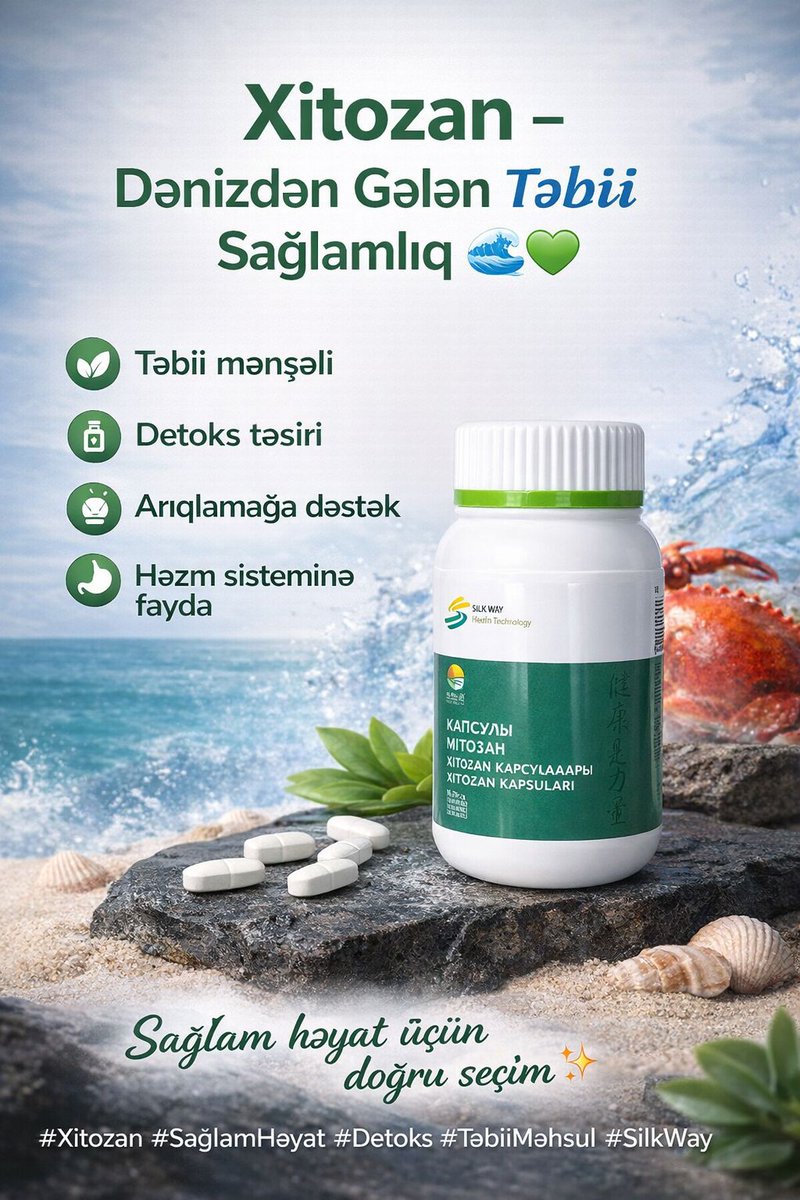 SebineLachin01's tweet photo. 💚 Xitozan – Təbii Yolla Sağlam və Fit Qal!
Qırmızı ayaqlı xərçəngdən əldə olunan Xitozan kapsulları bədəni toksinlərdən təmizləməyə, yağların sorulmasını azaltmağa və həzm sistemini gücləndirməyə kömək edir. https://t.co/hFiVAo0eBL