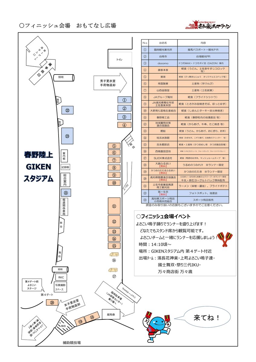 ryomamarathon's tweet photo. フィニッシュ会場は「高知ならではの食」を楽しめる各種ブースの出店のほか、フォトスペースもご用意しています📷✨
こうち旅広場の龍馬像もランナーをお出迎えします😊
最後までお楽しみー♪
日時：令和８年２月15日（日）10：00～17：00
https://t.co/jwCLsBHxd1 https://t.co/rKMc9rnBgy