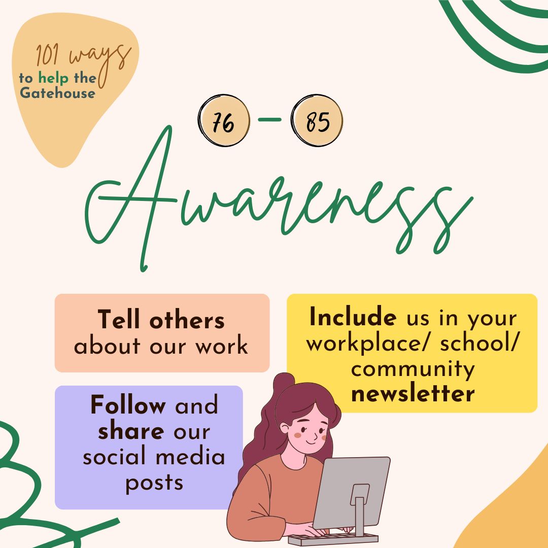 GatehouseOxford's tweet image. 🤝 No 76 - 85: Awareness &amp;amp; Advocacy
It  doesn't get much simpler than spreading the word! Whether it's by giving us a follow on social media, or inviting us to give a talk at your workplace - raising awareness about our work has serious impact
#101ways #smallactions #realimpact