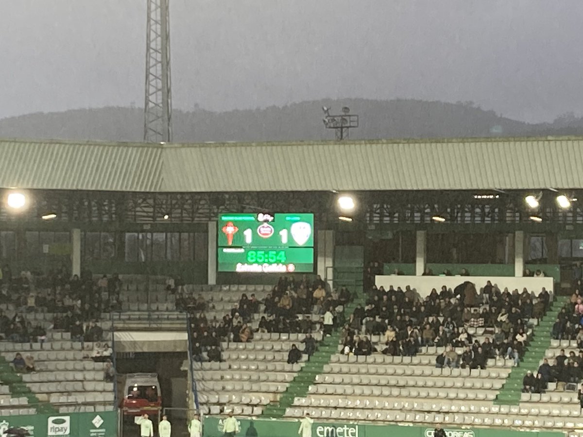 Estadio Municipal A Malata. 7 febrero de 2026. Racing 1 vs Lugo 1