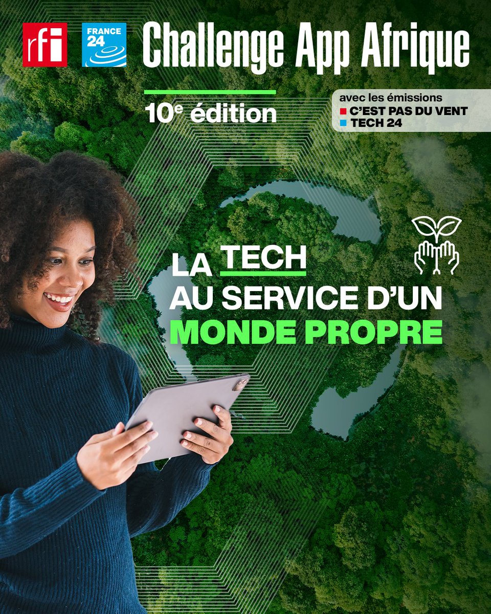 Les inscriptions pour la 10e édition du Challenge App Afrique sur le thème de la tech au service d'un monde propre sont toujours ouvertes !📲♻

Postulez avant le 28/02 ici : appafrique.rfi.fr/fr/participer/ 

Bonne chance à toutes et à tous !✨