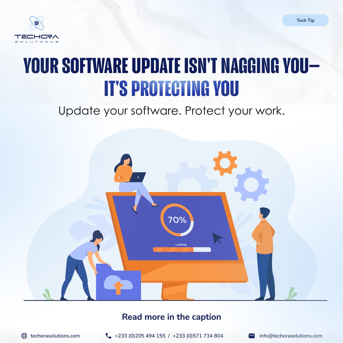 Techora_soln's tweet photo. That “remind me later” button is a security risk. Skipping updates leaves your system exposed to attacks. Turn on auto updates or schedule them weekly. Five minutes now can save hours of crisis later.

#CyberSecurity #ITSecurity #SoftwareUpdates #StaySafeOnline #TechoraSolutions https://t.co/QqbVLSZjZV