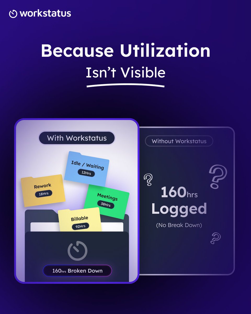 workstatusapp's tweet image. Most teams stay busy all day.
Calls. Tasks. Deadlines.

Yet margins still feel tight.

The reason?
It’s not effort it’s unclear billable capacity.

This calculator shows what your team should be billing.

Calculate now: workstatus.io/billable-hours… 

#WorkIntelligence #BillableHours