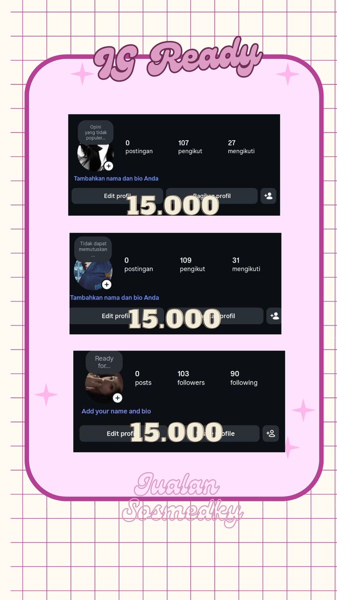 Dita • Jual Akun IG & Tiktok | Harga Pas Plis tweet media