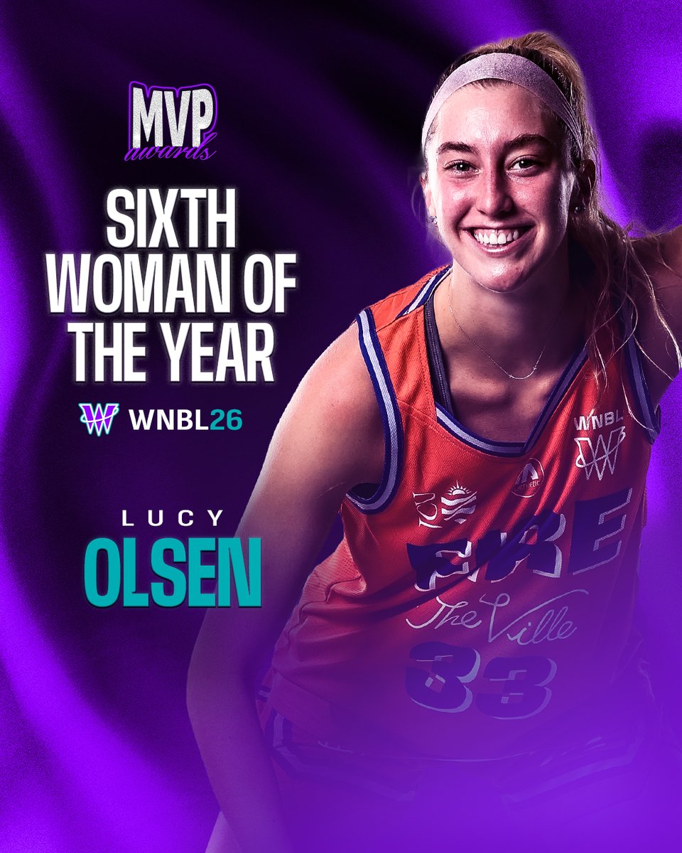 WNBL's tweet photo. LUCY OLSEN IS THE SIXTH WOMAN OF THE YEAR 🏀 

As the leading scorer of the league’s best bench, the Washington Mystics guard has been the firepower Townsville needed to have a league-best 19-4 record 💪 https://t.co/1iRCP2qwko