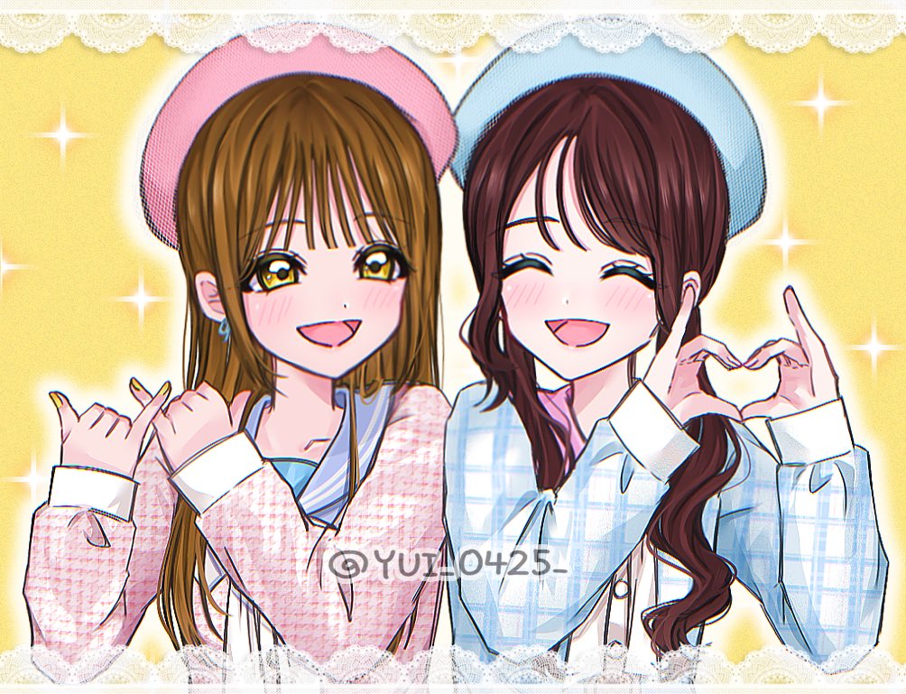 ずーと描きたかった2人✌️☺️💕
#イコラブいらすと部
#瀧脇笙古 ちゃん♡
#音嶋莉沙 ちゃん♡