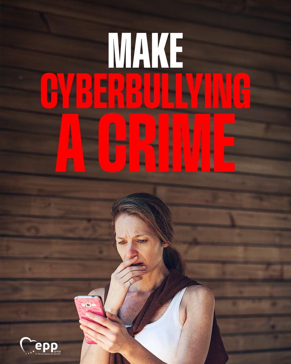 EPPGroup's tweet image. The EPP Group is working to make bullying in the digital world a criminal offence across the EU. On Tuesday, the Commission will present an action plan against cyberbullying.

“To tackle this problem effectively, we need to work together to make sure people everywhere in Europe…