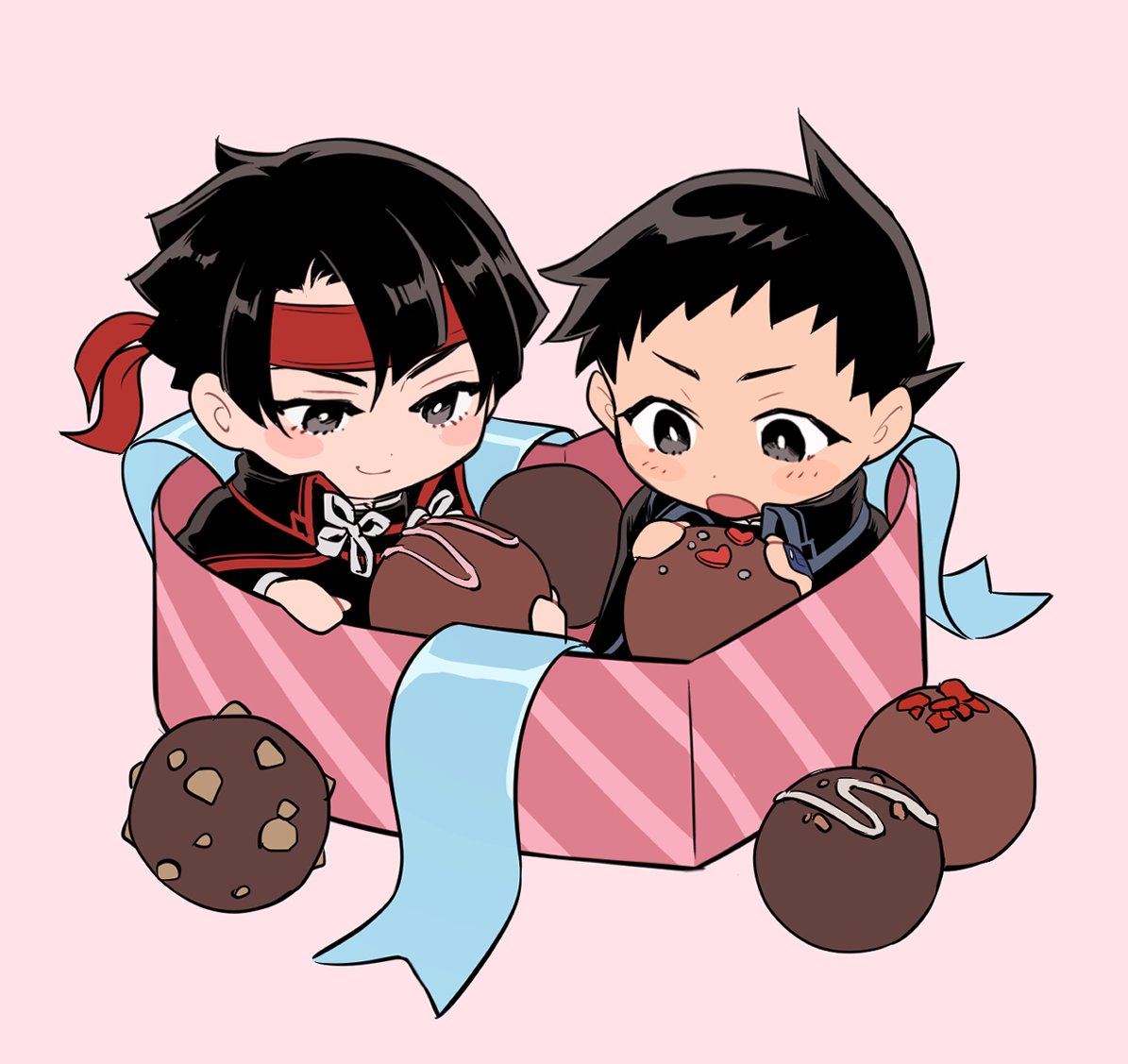 「昨日のイベントお疲れさまでした!!ちょっと早いバレンタインアソ龍」|mznのイラスト
