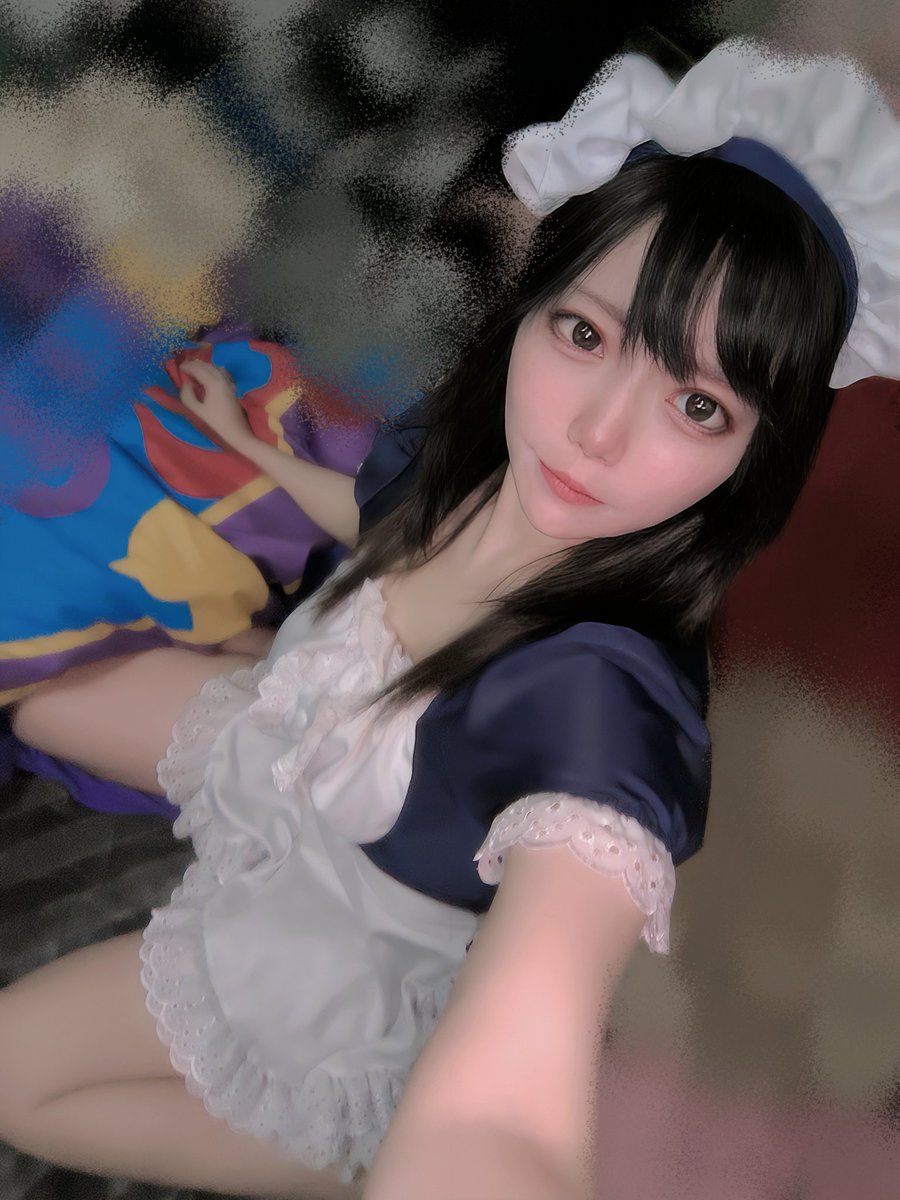 みんな〜 今日もお疲れ様だよ〜 今日のメイドだよ〜💙☁️🐬