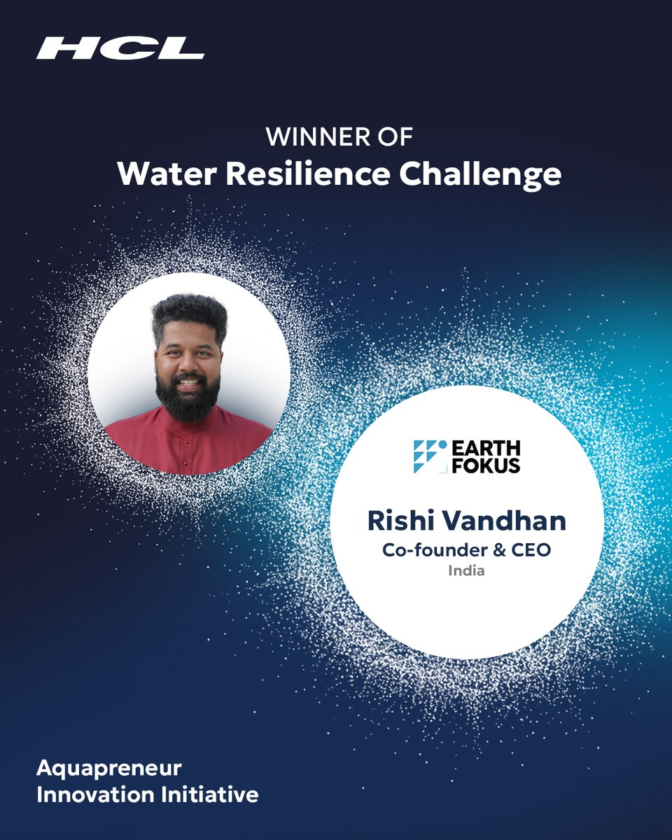 HCLGroup_'s tweet photo. Introducing EarthFokus, an Aquapreneur from the HCL Group &amp; @WEFUpLink Water Resilience Challenge.

Through the Aquapreneur Innovation Initiative, HCL Group and @WEFUpLink support patented retrofit solutions that reduce water loss in cooling towers and data centres at scale. https://t.co/eLpU1xY0yt