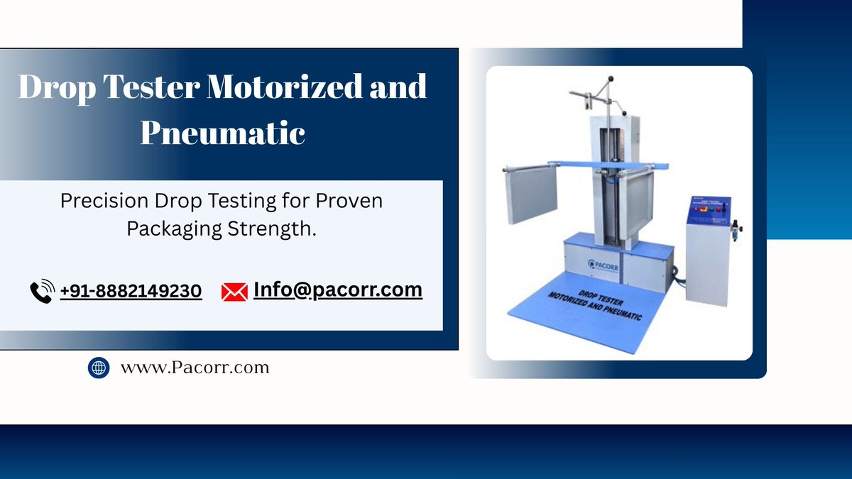 pacorr_testing's tweet photo. Test Packaging Before It Ships
A Motorized & Pneumatic Drop Tester helps check packaging strength under real drop conditions, reducing damage and improving product safety.
๐ง info@pacorr.com | ๐ +91-8882149230
https://t.co/v5wnsV0Rue
#DropTesting #PackagingSafety https://t.co/lUFQUzvAfK