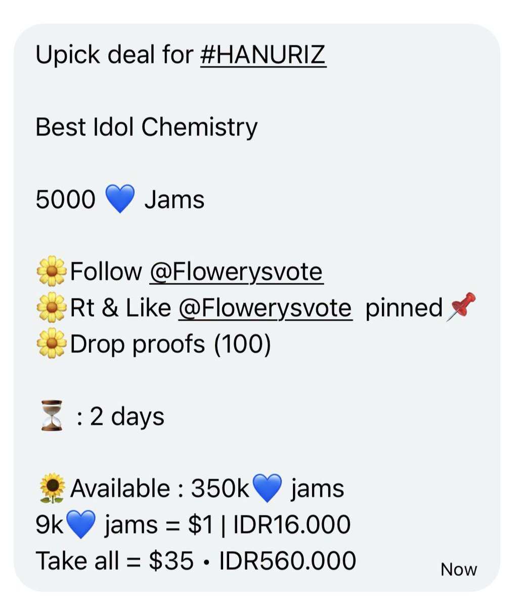 angelixblue's tweet image. Upick deal for #HANURIZ 

🎁: 5000 💙 Jams

🌼Follow @Flowerysvote 
🌼Rt &amp;amp; Like @Flowerysvote  pinned📌
🌼Drop proofs (100)

⏳ : 48 HOURS 🚨🚨