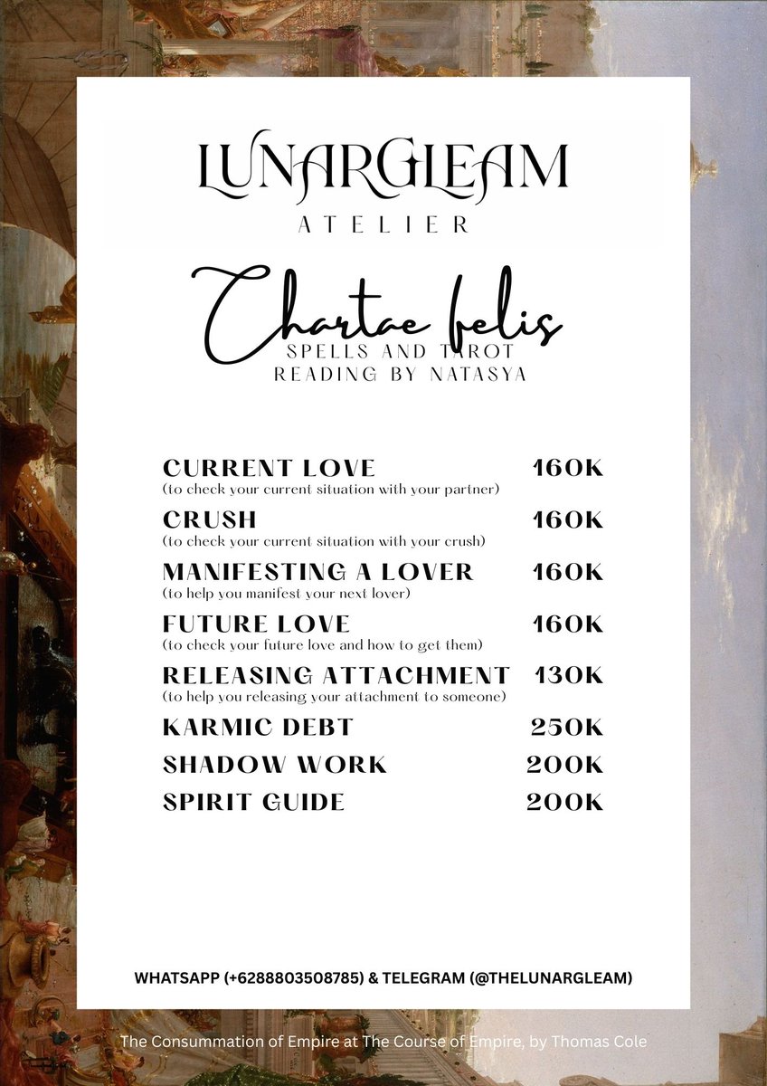 we’re open! don’t miss your chance for an insightful reading. spots are limited—book now for clarity.

☆ telegram: t.me/thelunargleam
☆ whatsapp: wa.me/6288803508785
☆ tarot reading reviews: bit.ly/librashore

t. jasa tarot reading #zonauang #zonaba #zonajajan