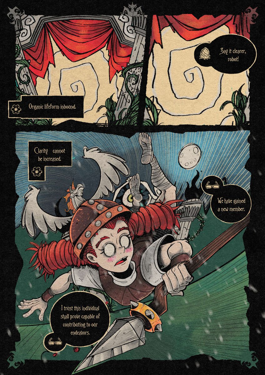 Georgephilip45's tweet photo. 🦄🗡Don't Starve Together: Wigfrid's Arrival
⋆༺𓆩⚔𓆪༻⋆༺𓆩⚔𓆪༻⋆༺𓆩⚔𓆪༻⋆༺𓆩⚔𓆪༻⋆
Page 03-15
She has arrived! 🍖
#FanArt #GamingCommunity #SurvivalGame #GameComics #DontStarveTogether #Wigfrid #IndieGames #ComicArt #comicpage #comic https://t.co/OAsBDXOS2H