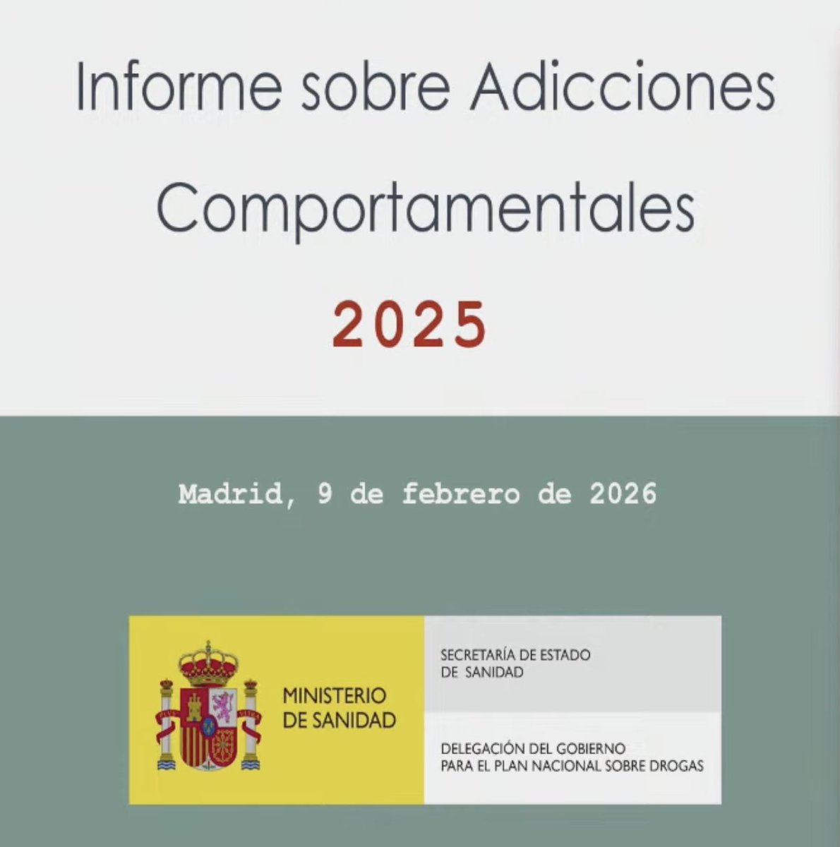 ¿No has podido seguir la presentación en directo? 🔴

Ya puedes consultar de primera mano los resultados del Informe de Adicciones Comportamentales 2025. Analizamos la situación actual de la #SaludDigital en España para fortalecer la prevención.

📺youtube.com/live/RAKIGgbN5…