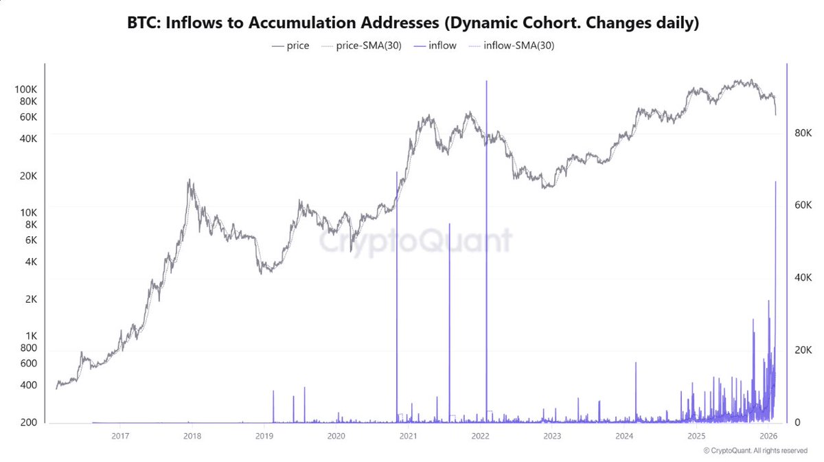 Crypto_Crib_'s tweet photo. Whale accumulation addresses have spiked violently‼️

Bullish. 🐂 https://t.co/XNO3cgi9ZQ