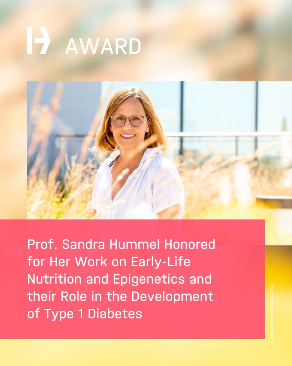 HelmholtzMunich's tweet photo. How Are Early-Life Nutrition and Epigenetic Mechanisms Involved in the Development of Type 1 Diabetes and Obesity? 
Sandra Hummel Honored With the Research Award of the Dr. Heinz Bürger-Büsing Foundation 🎉

👉 https://t.co/S4oX3AmcyM

Prof. Sandra Hummel, #HelmholtzMunich, has been awarded the Research Prize of the Dr. Heinz Bürger-Büsing Foundation for her outstanding research on early-life nutrition and epigenetics and their role in the development of type 1 diabetes and obesity. Her work provides key insights for future prevention strategies.

💬 “The first years of life are crucial for the development of type 1 diabetes. Unraveling the interplay of genetic, epigenetic, and environmental factors in the development of islet autoimmunity is essential for developing prevention strategies.”  
– Sandra Hummel, lead scientist of the research area “Lifestyle, Obesity, and Epigenetic Programming in Type 1 and Gestational Diabetes” at the Institute of Diabetes Research at Helmholtz Munich

@helmholtz_diabc
#Type1Diabetes #DiabetesResearch #Epigenetics