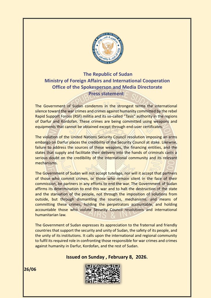 emsudke's tweet photo. Press Statement by Ministry of Foreign Affairs and International Cooperation https://t.co/GCutjKOwfS