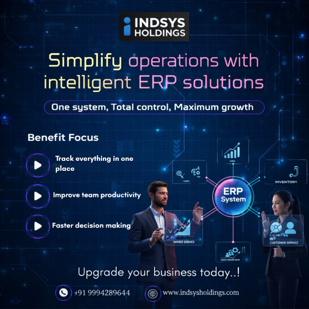 IndsysHoldings's tweet photo. Struggling with multiple systems and manual work?
Simplify operations with an intelligent ERP that boosts productivity and decision-making.
One system. Total control. Maximum growth. 🚀

#ERP #BusinessAutomation #DigitalTransformation https://t.co/IvBlNuztvJ