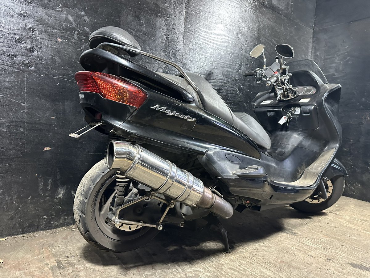 08020627Y ヤマハ マジェスティ250C 黒 社外マフラー！ タンデムバー