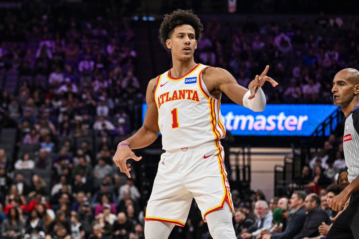 PROPKID23's tweet photo. 0.6U: Jalen Johnson over 33.5 points + rebounds -145 🔥 (Bovada)

⁃Scores 28% of his points in transition & MIN allow the 8th most transition points 💨 

⁃Scores 17% of his points as the pick & roll ball handler & MIN allow the most points to opposing pick and roll ball handlers & the 2nd most attempts to them as well 〽️

⁃Scores 34% of his points in the restricted area & MIN allow the 11th most points in the restricted area 🌐

⁃Scores 18% of his points via free throws & MIN allow the 6th most free throws 🆓 

⁃Been hooping this month averaging 27.3 ppg on 19 shots per game and an average of 38 minutes played. Dropped 34 points on 22 shots in just 32 minutes last meeting vs MIN which came at home. This game will be on the road where Johnson shoots more efficiently rather than at home. 51% fg 39% 3pt on the road vs 48 % 30% 3pt at home 🚘 

⁃Adding rebounds as he saw 17 rebounding chances (10 actual rebounds) in just 32 minutes last meeting. He will be guarding Randle sitting weak side waiting to crash rebounds. Minnesota is on a back to back as well so we could see more missed shots than usual. Let’s go Jalen 🔥 

#chalkboard #fliff #gamblingtwitter
#sleeperpicks #sleeper #prizepicks #underdog #nba #nbaprizepicks #fanduel #betmgm #playerprops