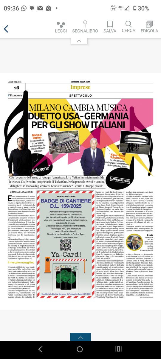 YaCard2024's tweet photo. Corriere Economia di oggi... https://t.co/eDZFi6eckd