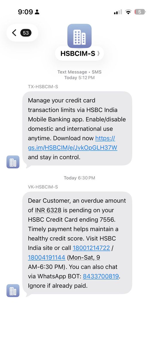 Swati_63's tweet photo. @HSBC_IN Harrasmemt continues. After having figured out a way to somehow pay my bill, I got this message

@RBI How are we allowing such banks ti operate? https://t.co/JaZ9Ly4BPa