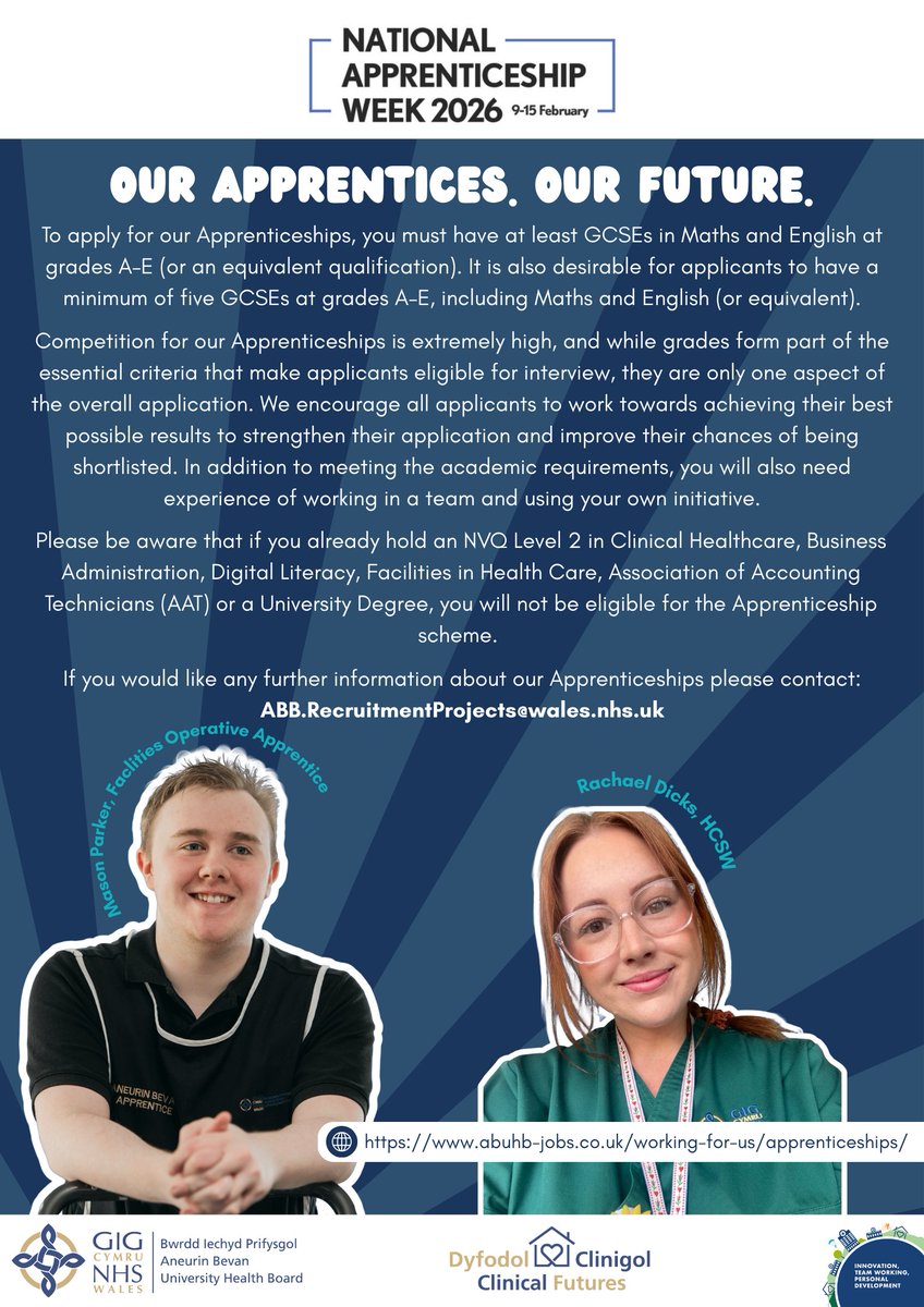 🌟 National Apprenticeship Week 2026 🌟

If you’d like to register your interest for when new opportunities go live, please complete the form via the link below:
forms.office.com/e/tfgt1LQxjv

#NAW2026 #NationalApprenticeshipWeek #SkillsForLife #ProudToSupportApprenticeships