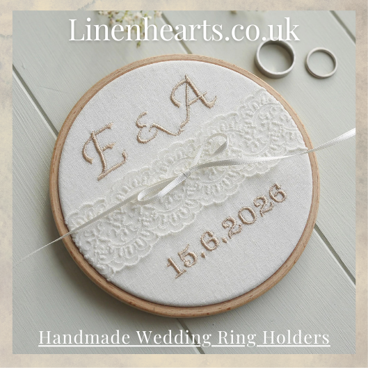 Linenhearts's tweet photo. A modern twist on the traditional ring pillow, this personalised wedding ring holder brings together timeless elegance and charm.#WeddingRingHolder #RingBearerPillow #WeddingDetails #WeddingAccessories #WeddingKeepsake #BrideToBe #UKWedding #WeddingInsp https://t.co/lrhcwGVmAZ