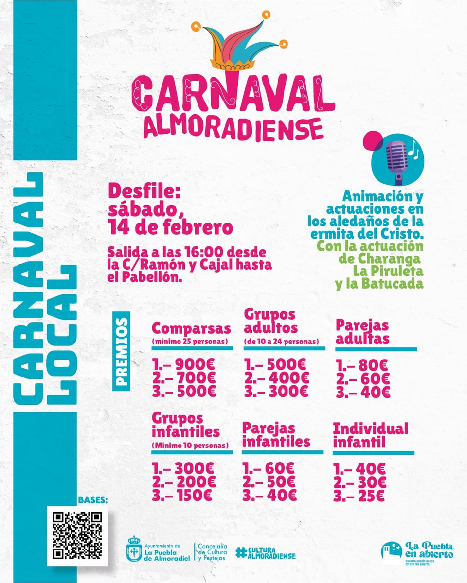 Arrancan la cuenta atrás 🥳
lapuebladealmoradiel.es/carnaval-local…
