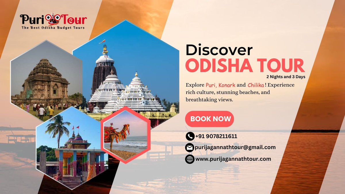 jagannath_tour's tweet image. Experience the best of Odisha! Discover Puri's spiritual charm, Konark’s incredible heritage, and the natural beauty of Chilika Lake. Create unforgettable memories with this diverse adventure!
Book Now&amp;gt;&amp;gt; purijagannathtour.com/tour/2-nights-…

#puritour #PuriDham #JagannathTemple #puri #konark