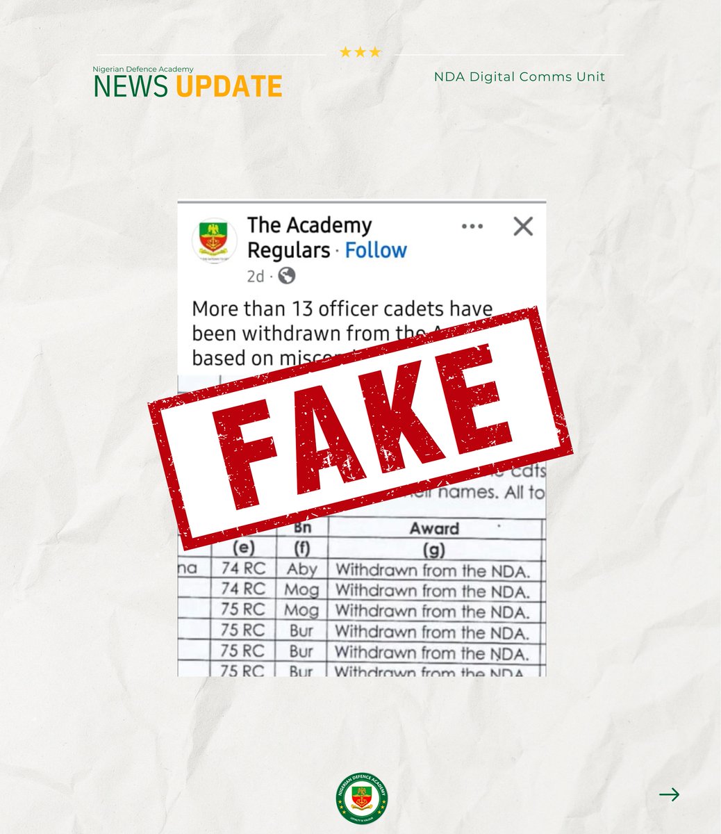 Nigerian Defence Academy tweet media
