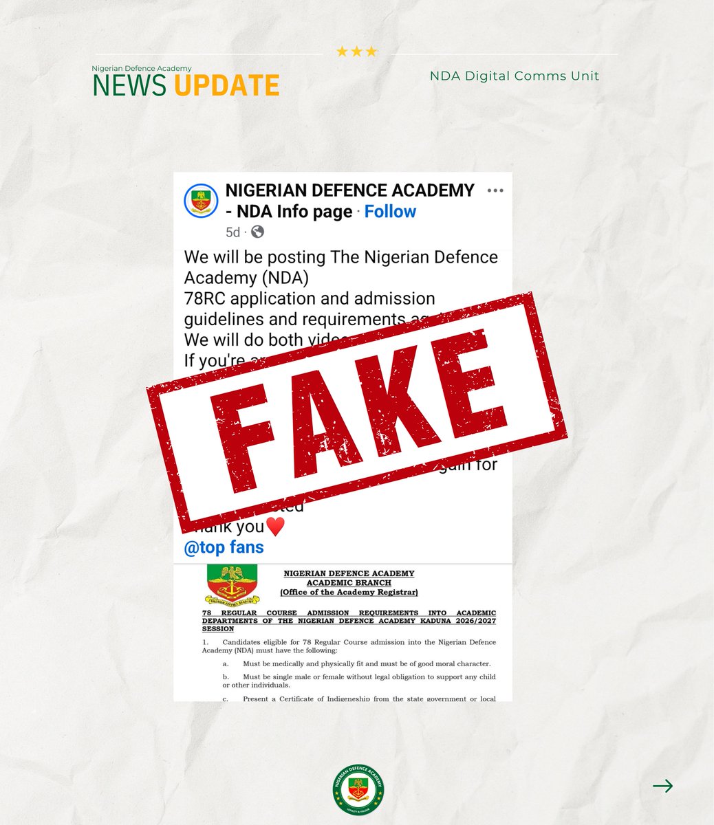 Nigerian Defence Academy tweet media