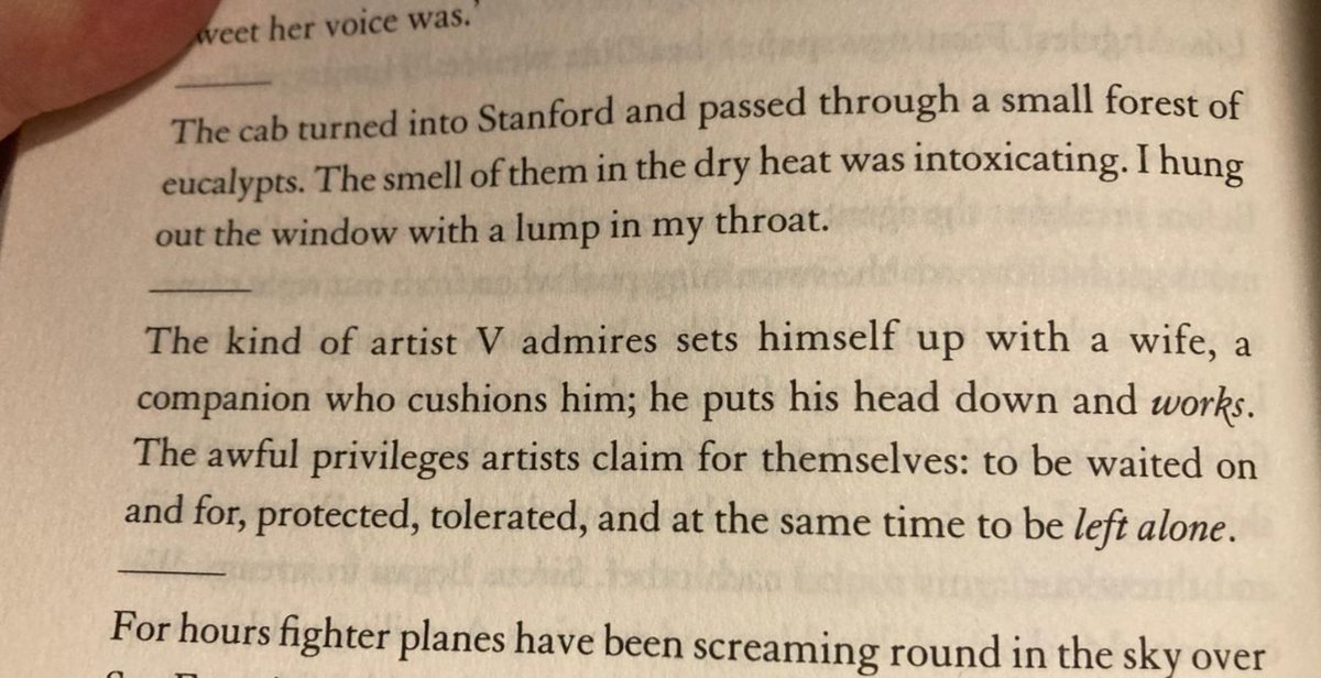 My dear <a href="/thebooksdesk/">Martin Shaw</a> sent me this slice of Helen Garner today- a sliver he thought I'd find relatable. 

"The kind of artist V admires..."

Yes I know the type.