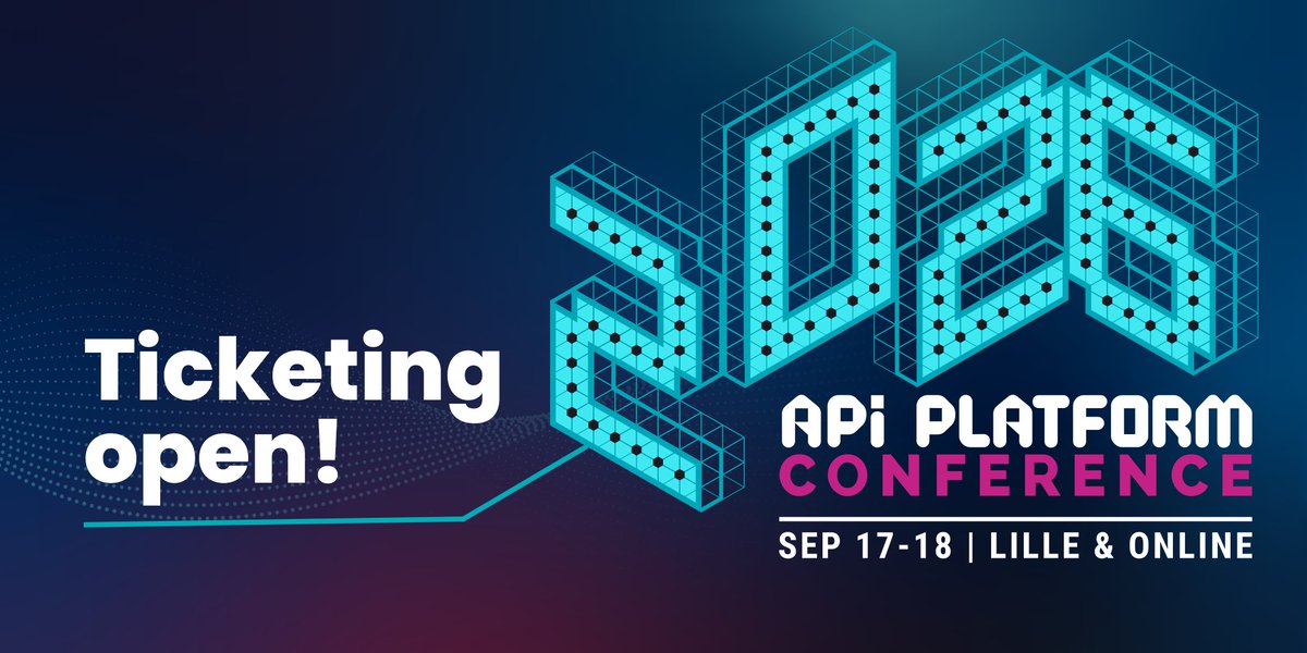 Tickets for #APIPlatformCon 2026 are now available on a first-come, first-served basis. Secure your spot at the lowest rate and join us for the sixth edition on September 17 and 18. The call for papers is still open.

🎟️ api-platform.com/con/2026/ticke…