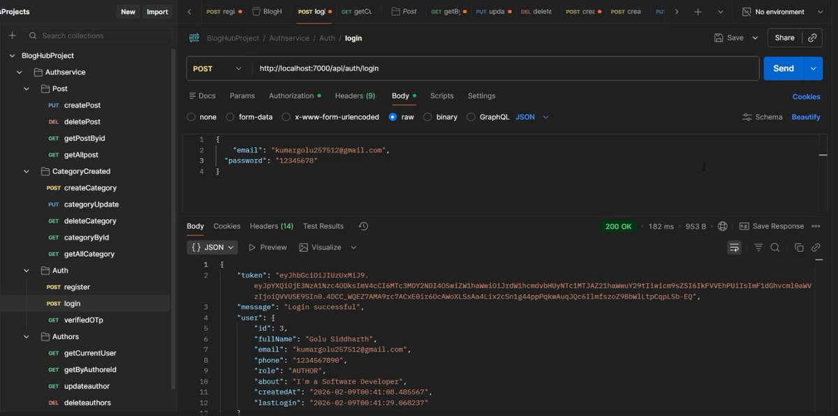 GoluKumar2155's tweet photo. 🔐 JWT-based authentication & authorization
📧 Email code verification for secure user validation
Great hands-on experience with backend security and REST APIs.
More projects coming soon!
#SpringBoot #JWT #Java #Backend #BlogHub https://t.co/ovGAJJRf9r